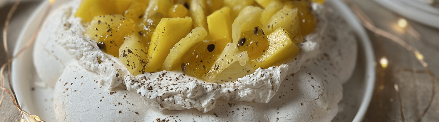 Pavlova ananas, mangue, passion